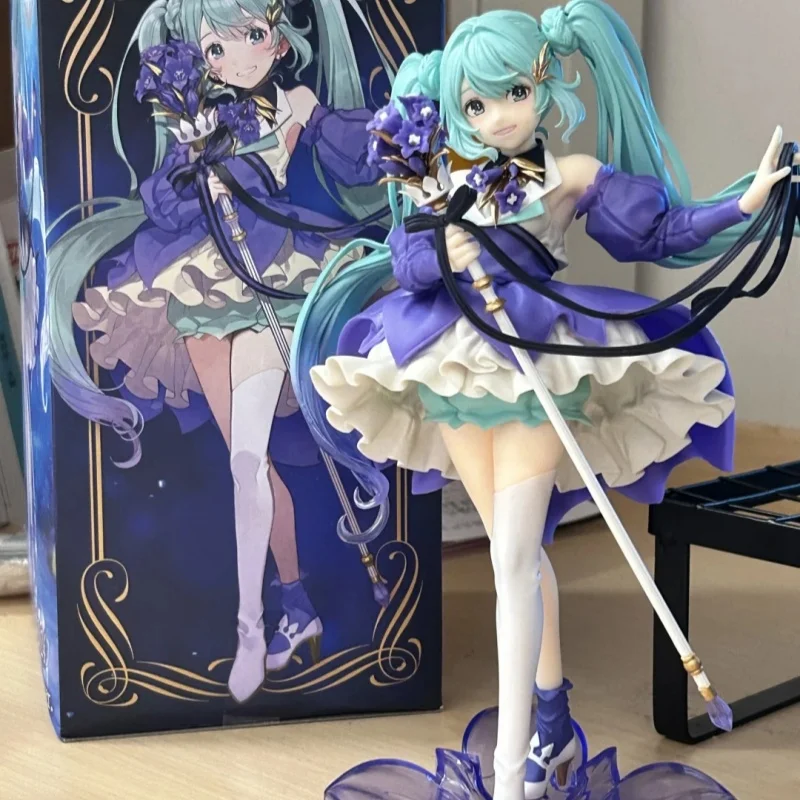 متوفر في المخزون أصلي لعيد الميلاد 2024 مقاس 21 سم من Vocaloid Hatsune Miku على شكل زهرة Ver. تمثال أمبير قابل للجمع لعبة مجسمة أنيمي هدية