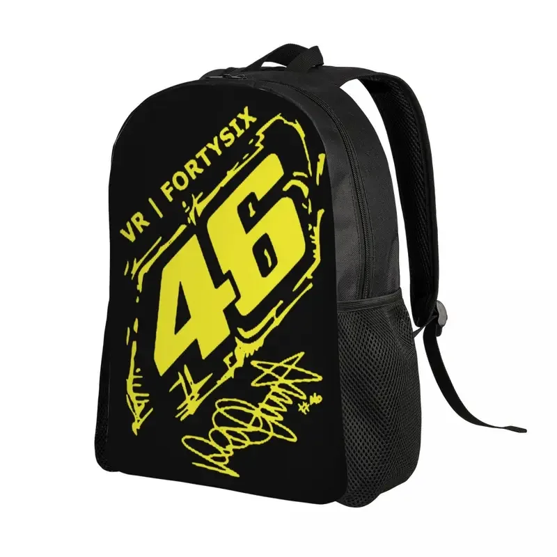 Custom Rossi Backpack for Women Men Water Resistant College School Motorcycle Racing Bag Printing Bookbags