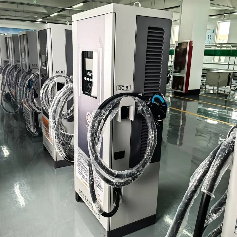 60kW DC fast electric vehicle charger, commercial electric vehicle charging station, supports RFID card and QR code payment GB/T