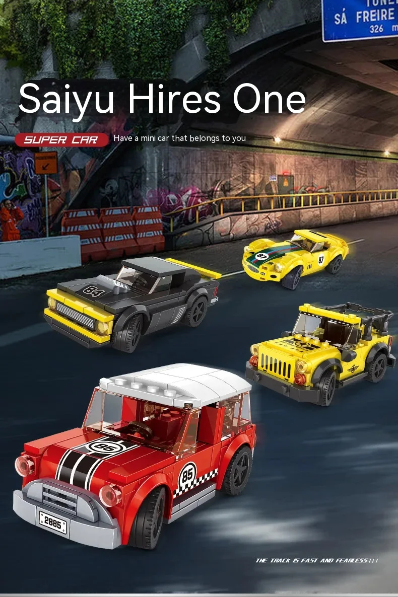 Racewagen Serie Bouwsteen Snelheid Sportvoertuig Technisch Model Assemblage MOC Bricks Speelgoed voor Verjaardag Kerstcadeaus Kinderen