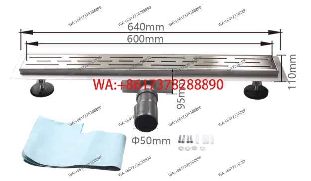 

Bathroom Extended Strip Floor Drain Hotel Anti-Odor Stainless Steel Long Horizontal Floor Drain Rectangular TY143
