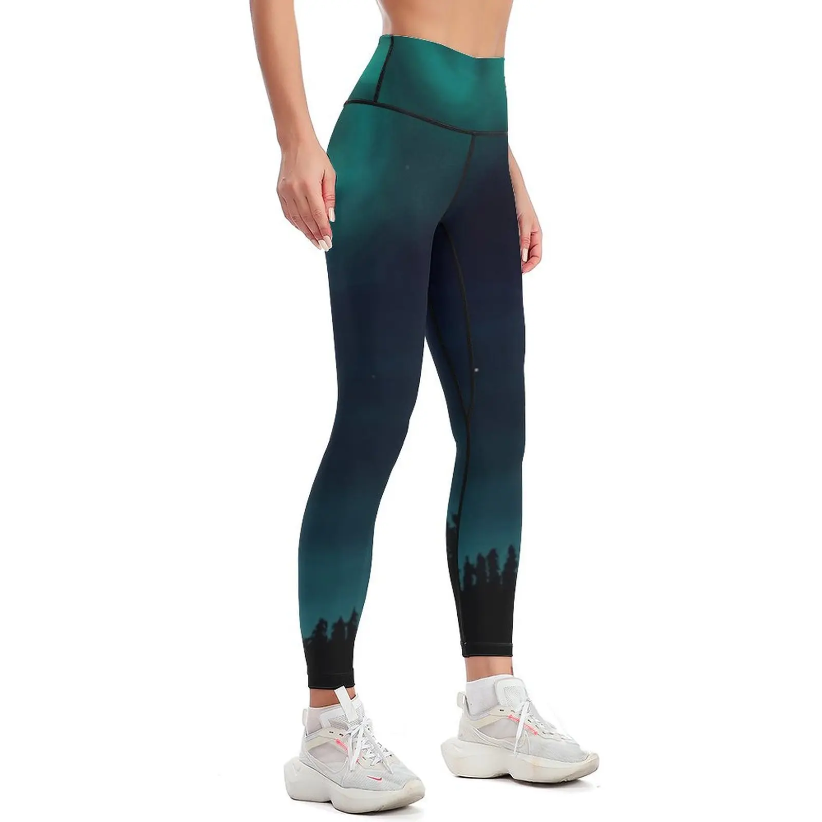 Northern lights in the forest Leggings Pants sport push up legging for physical Legging sport Womens Leggings