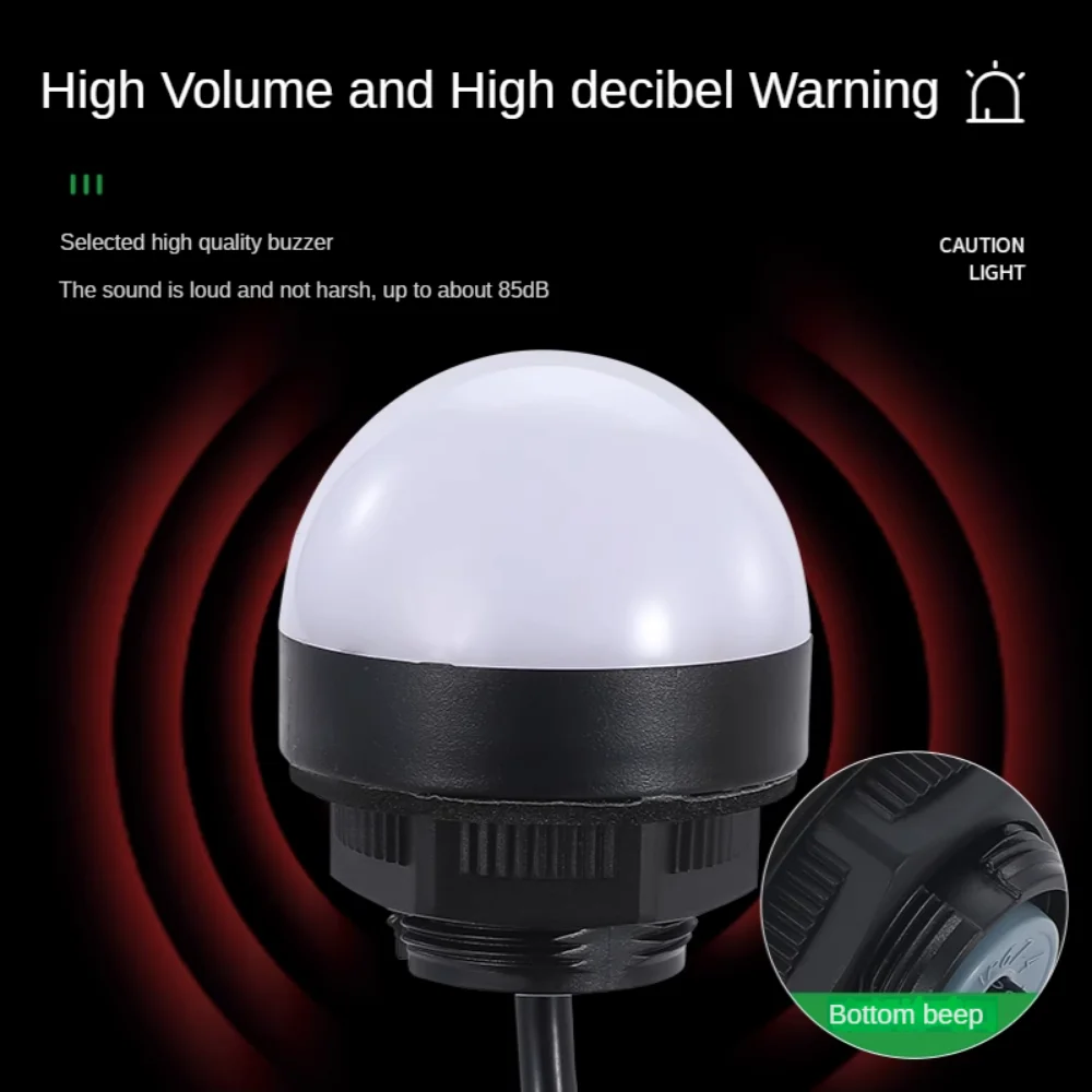 Waterproof Light LED Mini Warning Ball Round Signal Light Acousto-optic Alarm Light Equipment Integrated Tricolor Lamp 12V24V220