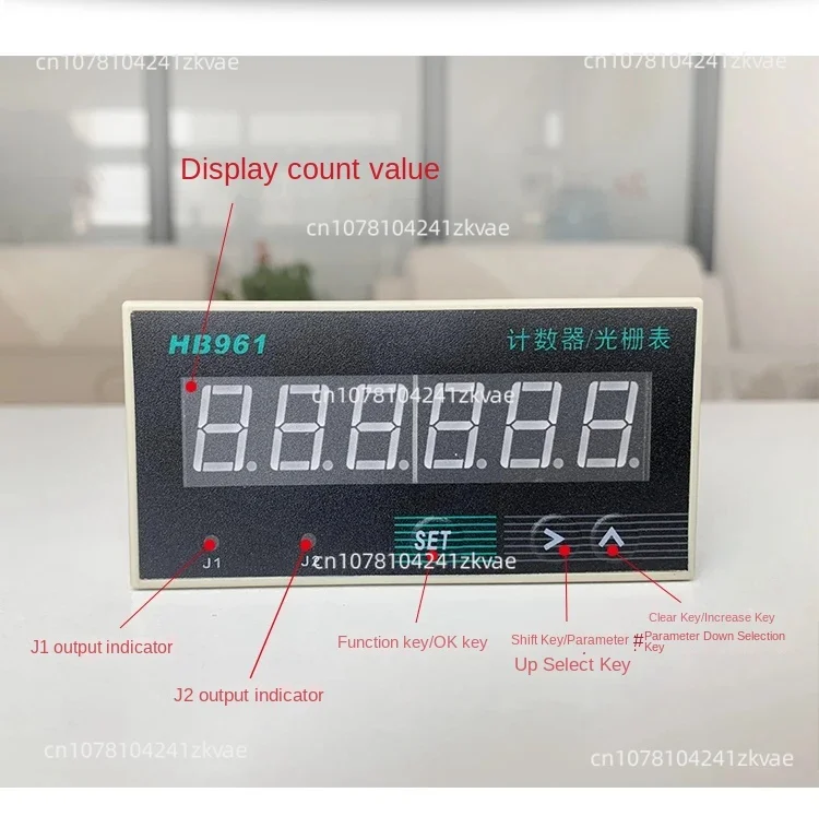 HB961 Electronic 6-digit Digital Display Intelligent Reversible Counter Meter Raster Table 2 Group Output and HP961