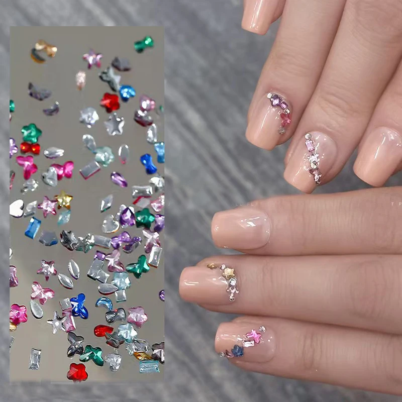 1440Pcs Mini Crystal Nail Rhinestone 3D Resin Luxury Flatback Diamond Gems Nail Decoration Glitter DIY Stone Manicure Supplies