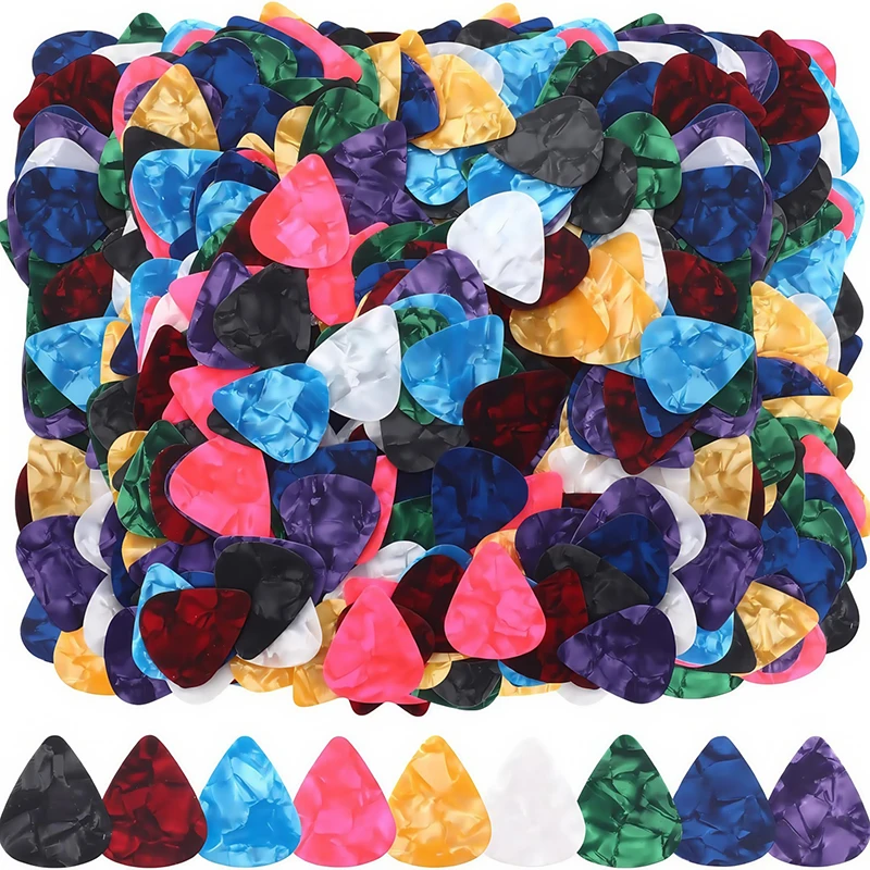 Guitar Picks Plectrum Mediator Celluloid Electric Smooth Guitar Picks Bass Acoustic Color Electric Guitar Accessories TMZ