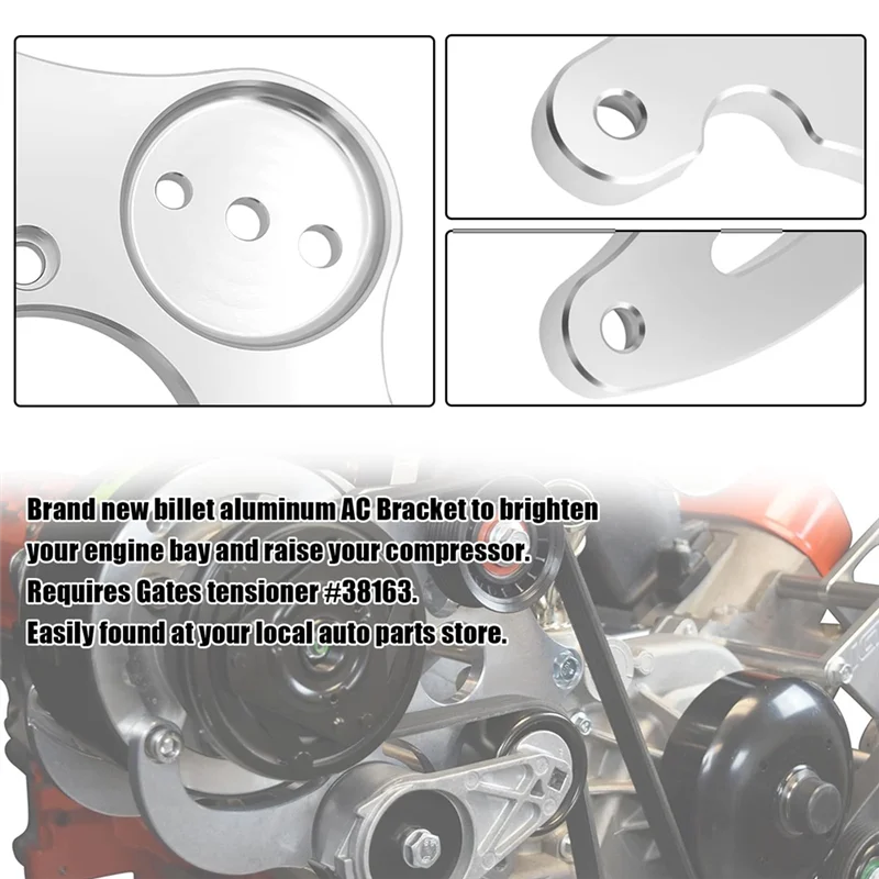 R4 AC Compressor Bracket, LS R4 High Mount A/C Bracket For Chevy  GMC LS LQ LS2 LS3 LS6