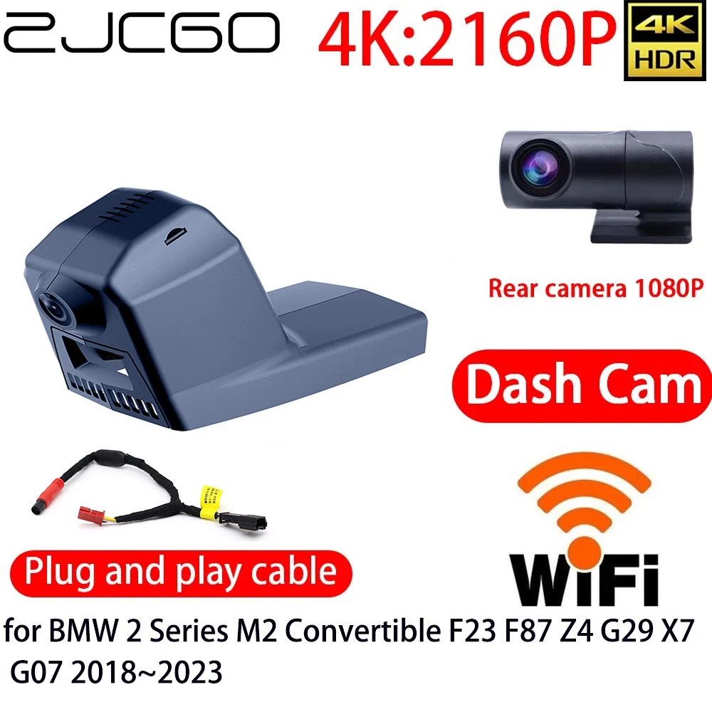 ZJCGO 4K Car DVR Dash Cam Wifi Front Rear Camera 24h Monitor for BMW Z4 G29 X7 G07 2 Series Convertible F23 M2 Competition F87