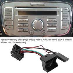 Bluetooth 5.0 Wireless Audio Adapter Aux In Cable With Microphone Replacement For Ford Focus Mondeo Fiesta Fusion 6000CD