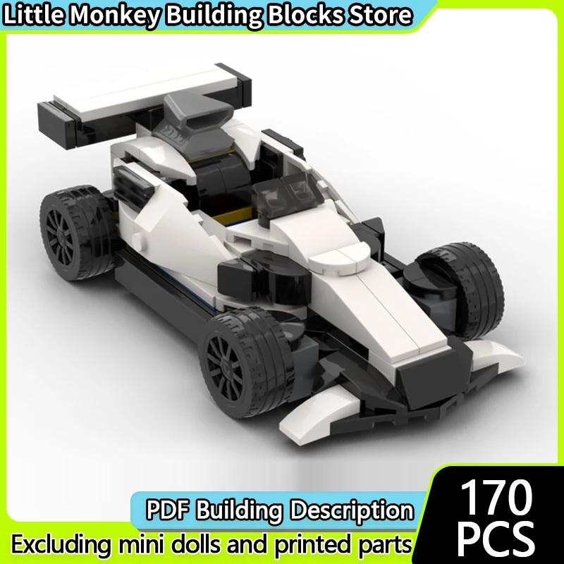 

Модель городской автомобиль MOC, строительные кирпичи, белый одноместный гоночный автомобиль, модульная технология, детские праздничные подарки, сборка игрушек, костюм