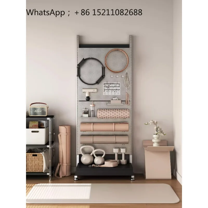 LLY Yoga Equipment Hole Plate Shelf Stainless Steel Household Sports Equipment No Punching Storage Display Stand