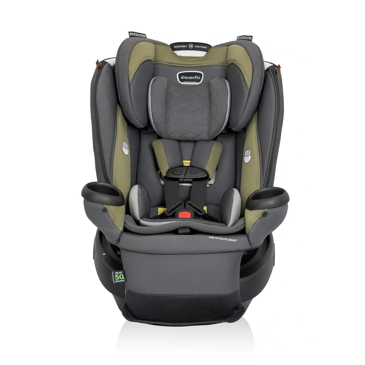 Convertible Car Seat with Quick Clean Cover, Revolve360 Extend, Rockland Green