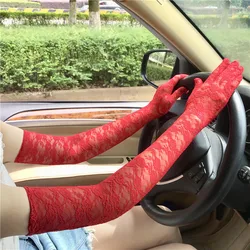 Donne Sexy Hollow Lace Summer Drive ciclismo guanti traspiranti sottile trasparente squisito galateo Lolita Cosplay morbido