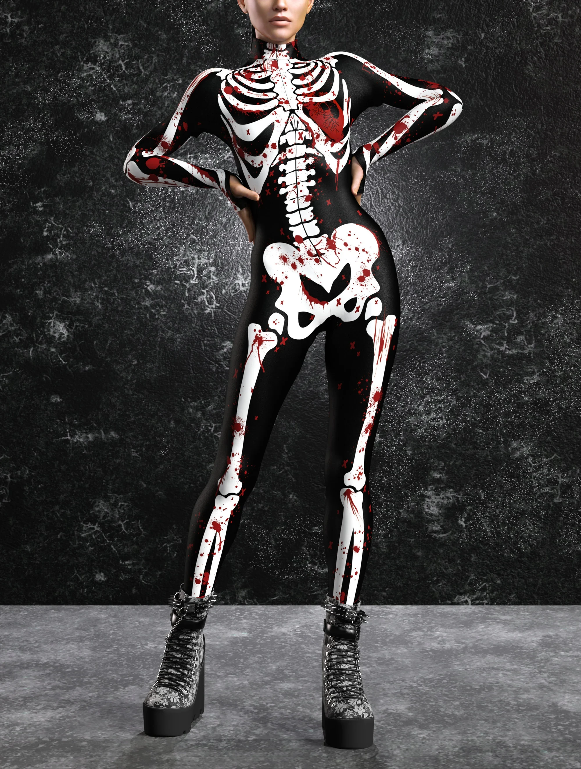 Рисунок 5 - Женский комбинезон со скелетом и разноцветным принтом