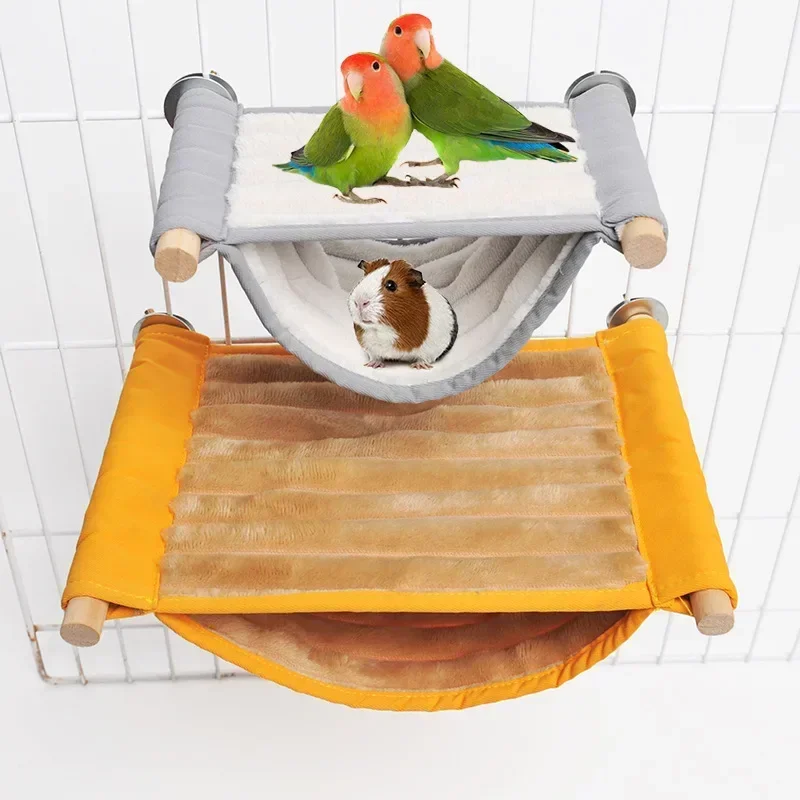 Winter Warm Bird Nest House Shed Hut Hanging Hammock Finch Cage Plush Fluffy Birds Hut Hideaway for Parrot Bird Cage Accessories