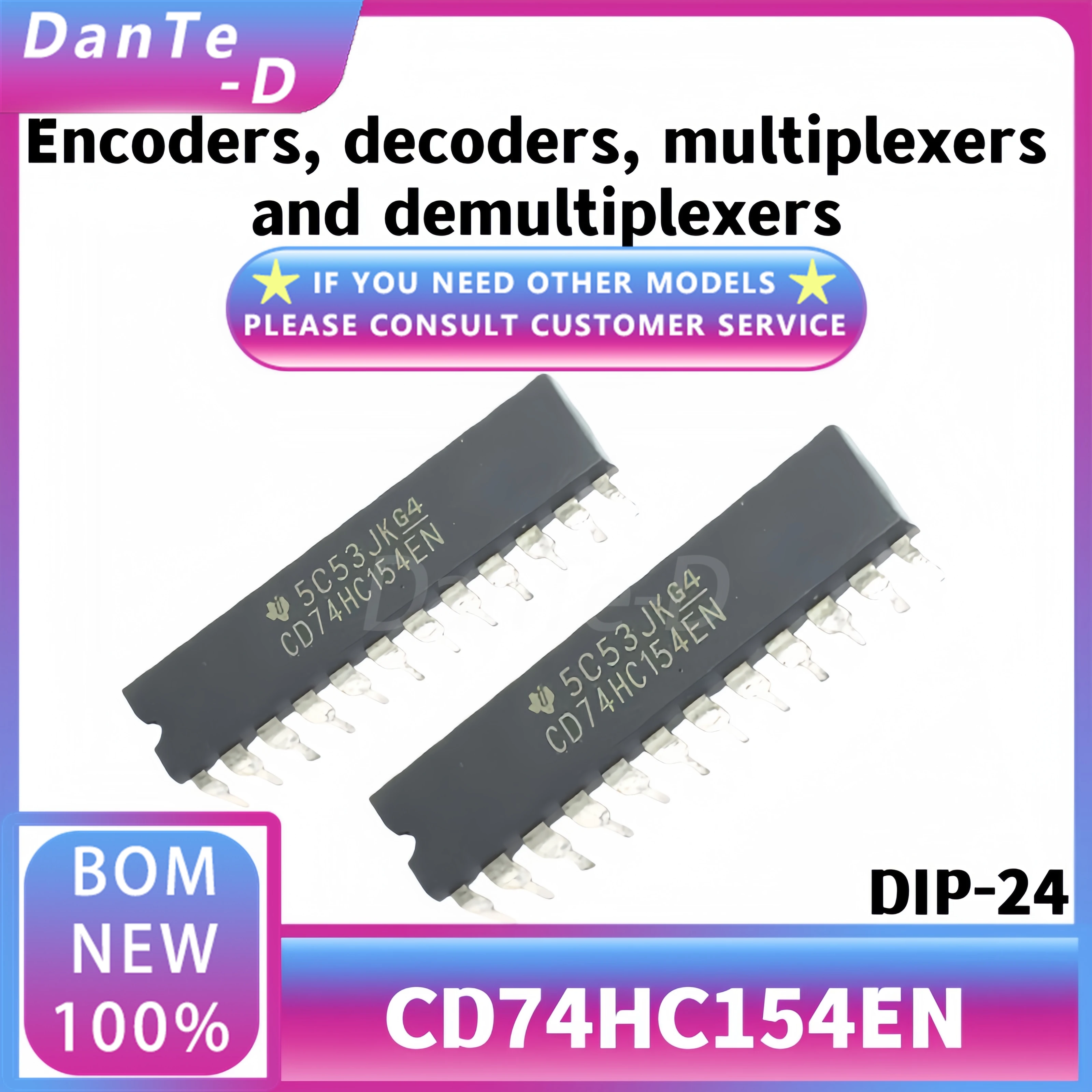 CD74HC154EN package DIP-24 encoder decoder multiplexer and demultiplexer IC original authentic