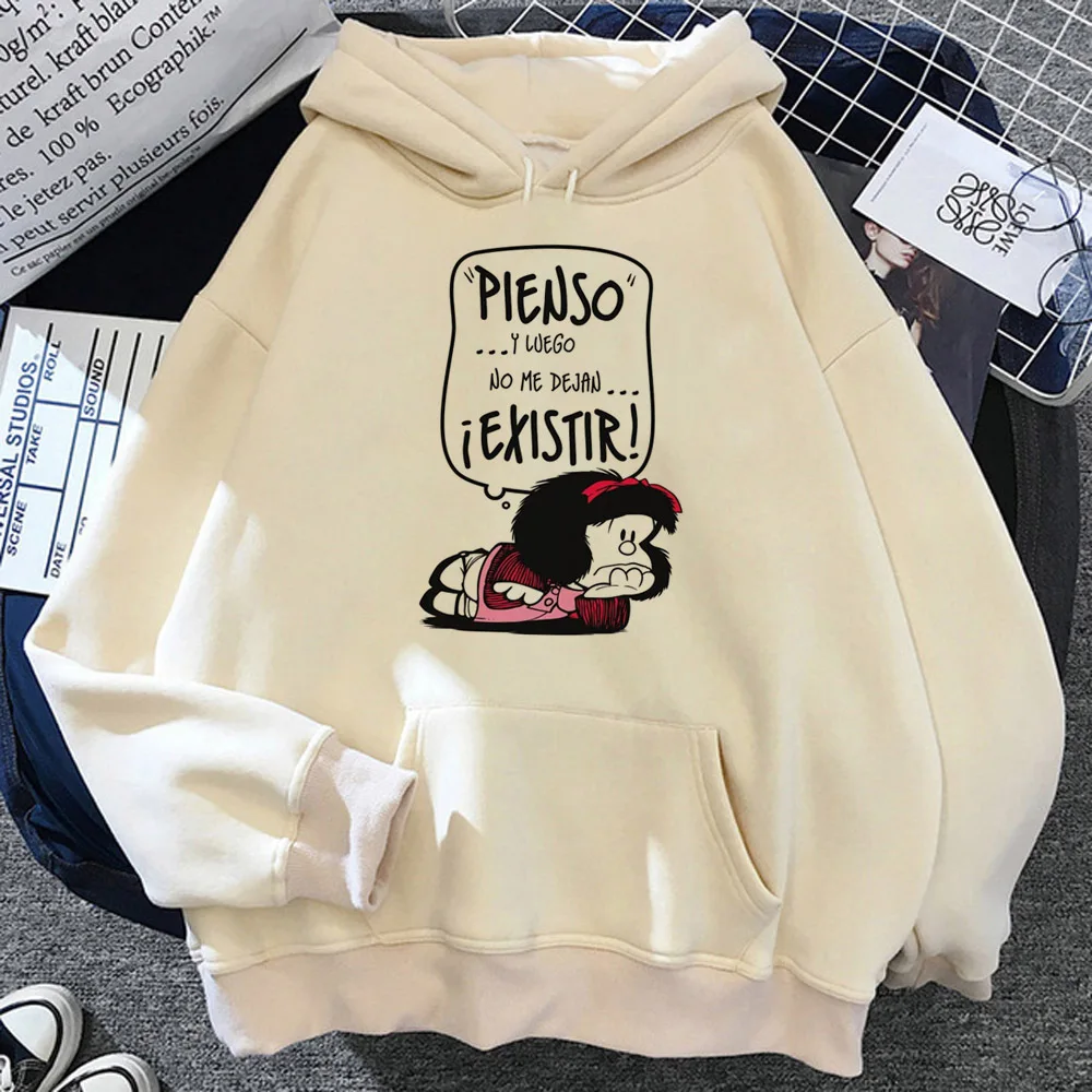 Mafalda hoodie anime pattern designer clothes for teens elegant athleisure girl sweatshirts anime soft fabric