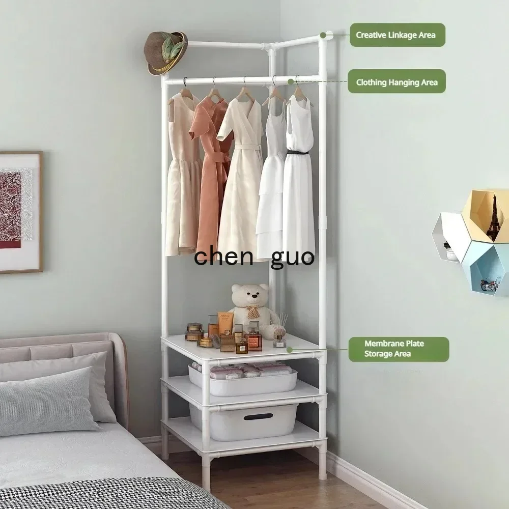 Bedrooms Corner Clothes Rack Multi-Layer Nightstand Clothes Coat Racks Simple Household Bedroom Floor Standing Hangers Shelve
