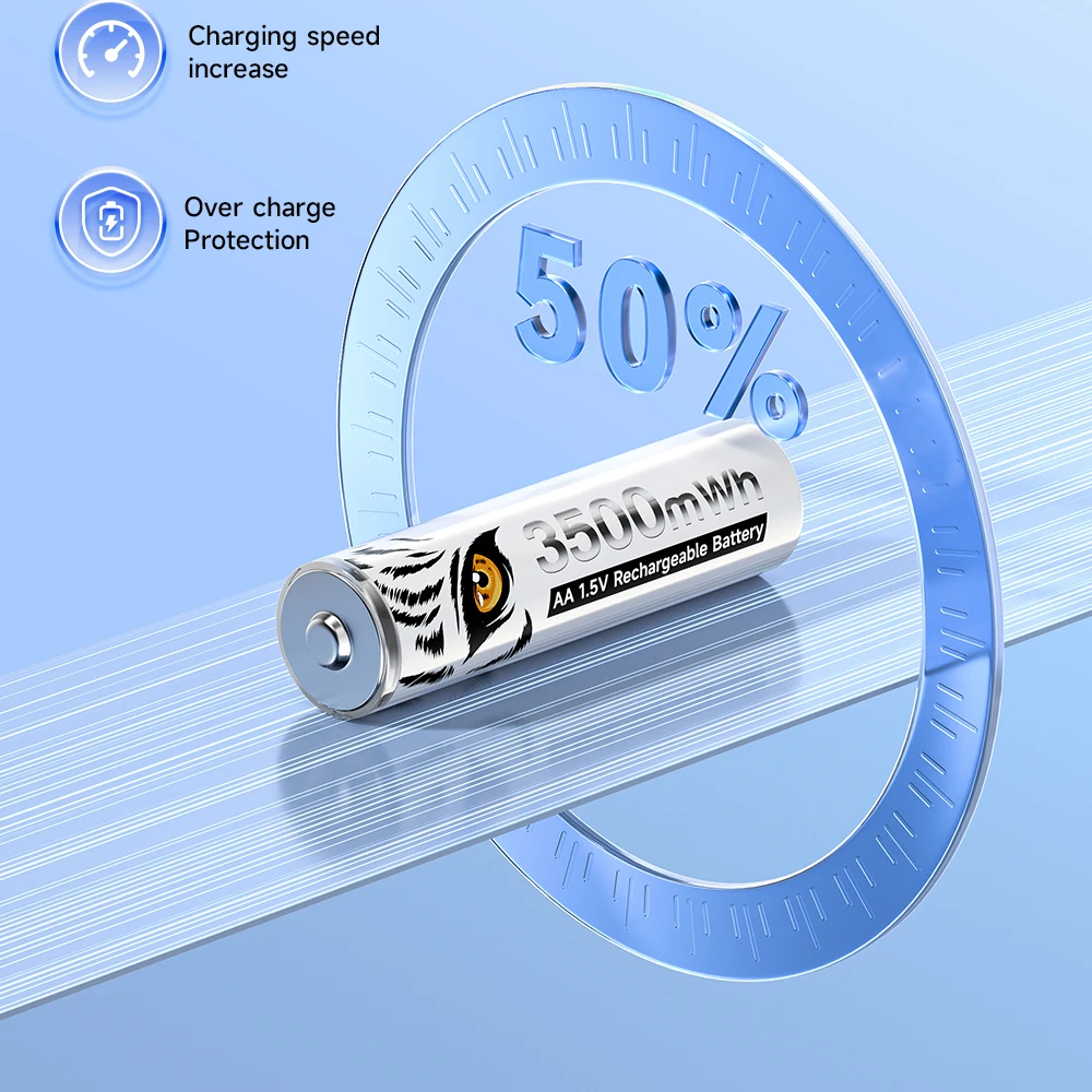 PALO 1,5 V AA wiederaufladbare Batterie 3500 mWh Lithium-Batterien für ferngesteuerte elektrische Spielzeuge, Mäuse, Uhren und Radios – Detail 8