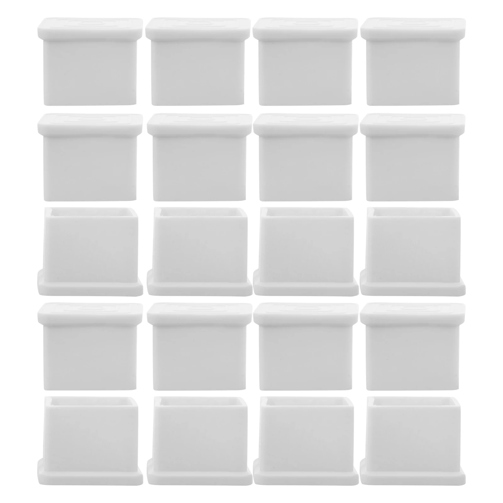 

20pcs Square Table Chair Feet Covers 30X30 White Non Slip Waterproof Floor Protectors for Hardwood Furniture Leg Guards Easy