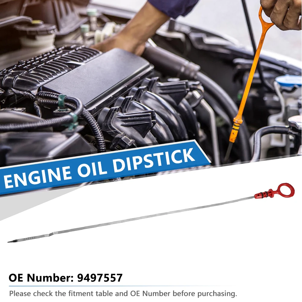 22.8 Inch Engine Oil Dipstick Red O‑ring Handle 9497557 Fit Multiple Volvo Models 1993‑2009