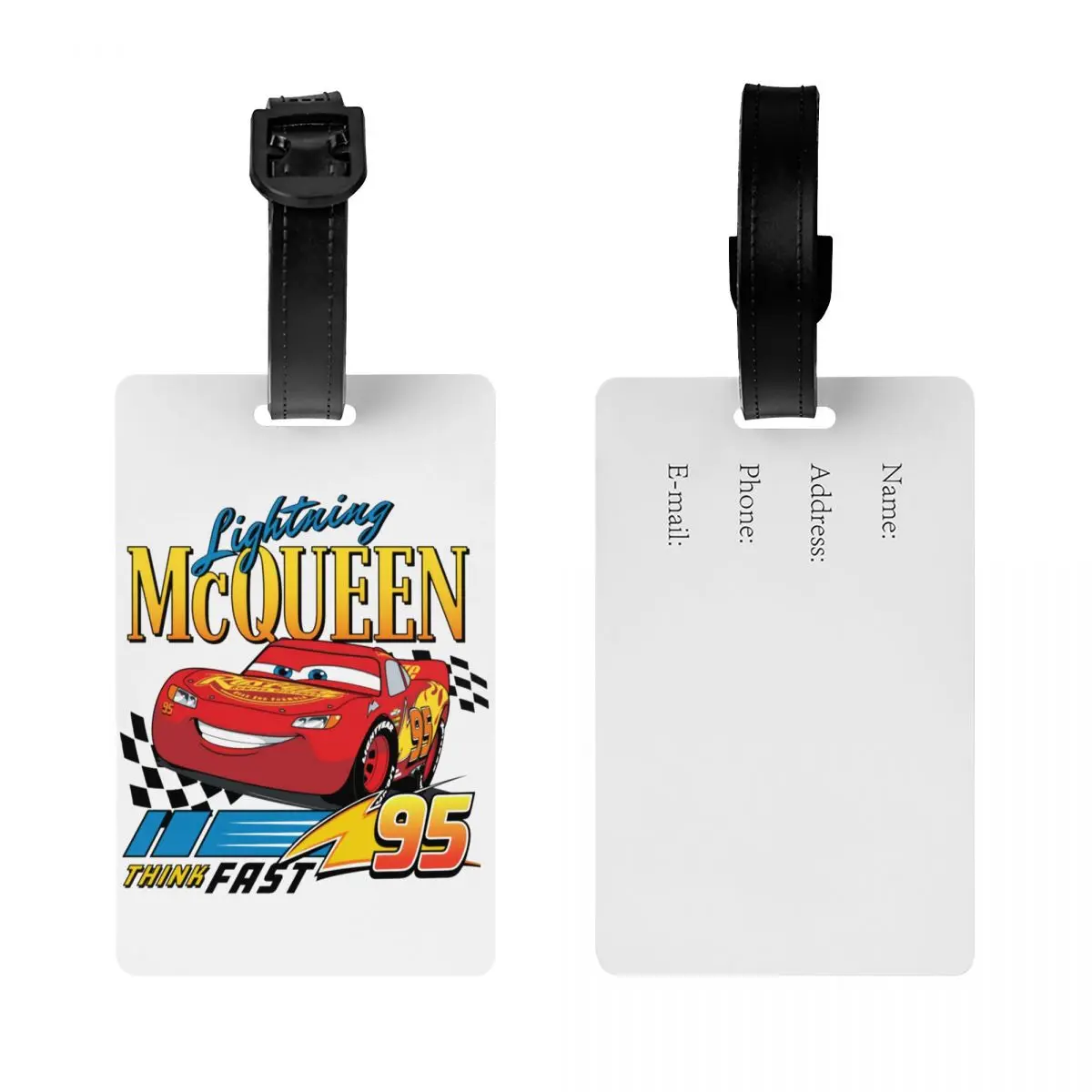 Lightning McQueen Cartoon Luggage Tag Baggage Tag Privacy Cover Name ID Card