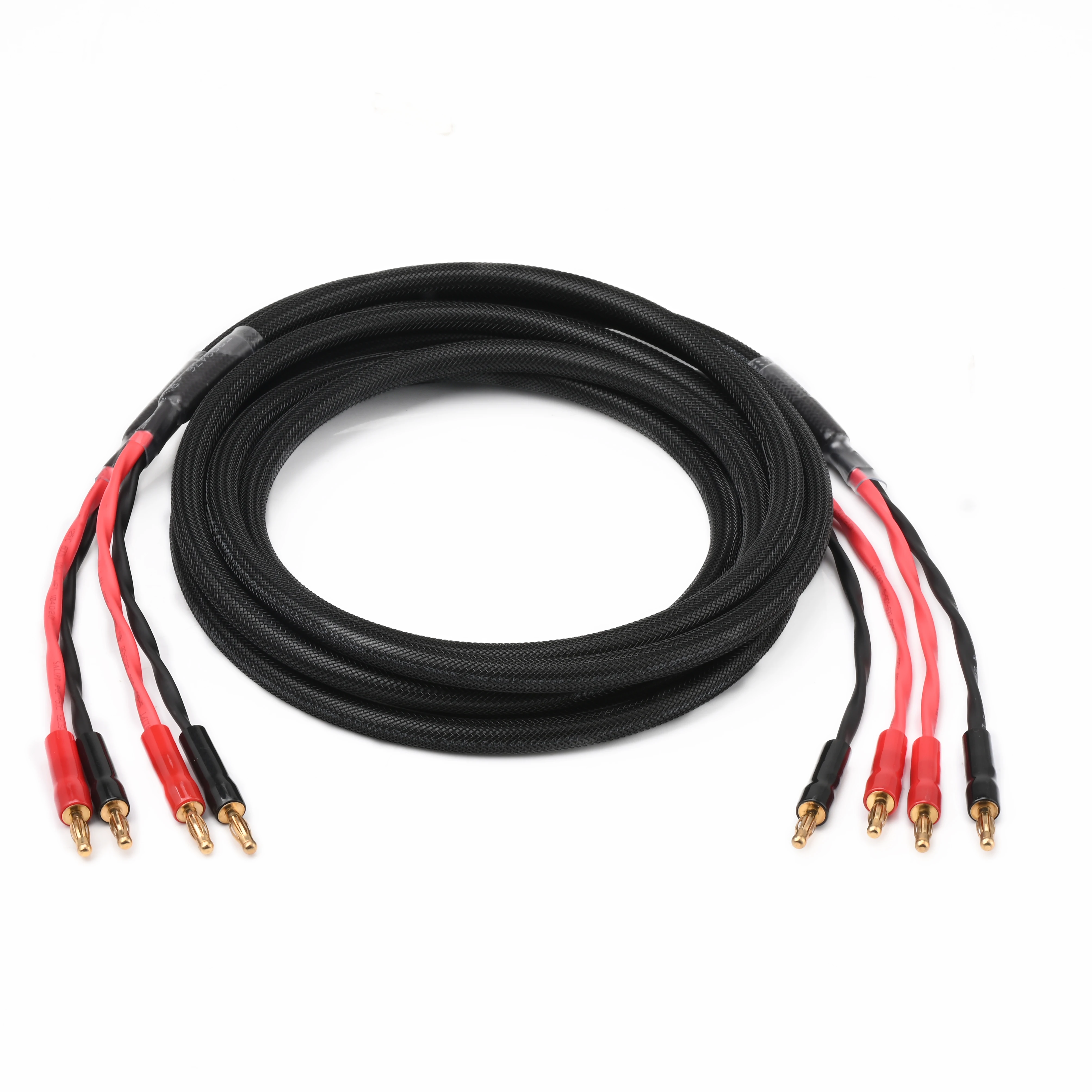 ATAUDIO One Pair HiFi Speaker Cable Pure Copper Silver-plated Hi-end Amplifier CD Player Banana Spade Plug Cable