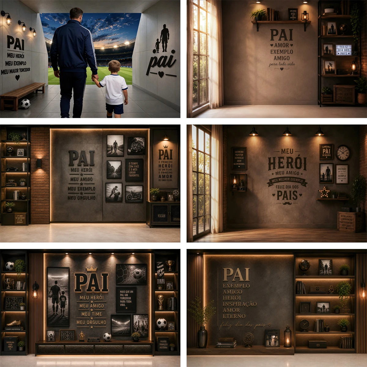 Fathers Day Photography Backdrop Father Hero Soccer Stadium Family Dad Son Happy Birthday Studio Portrait Photo Background
