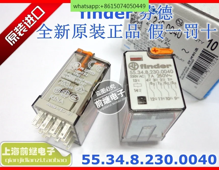 New original finder 55.34.8.230 .0040/55.34 230VAC 7A relay