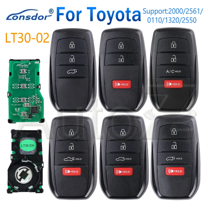 Lonsdor LT30-02 Remote Key for Toyota Camry Corolla Allion Levin Support 2000 2561 0110 1320 2550 4A Chip KH100+ K518 Smart Key