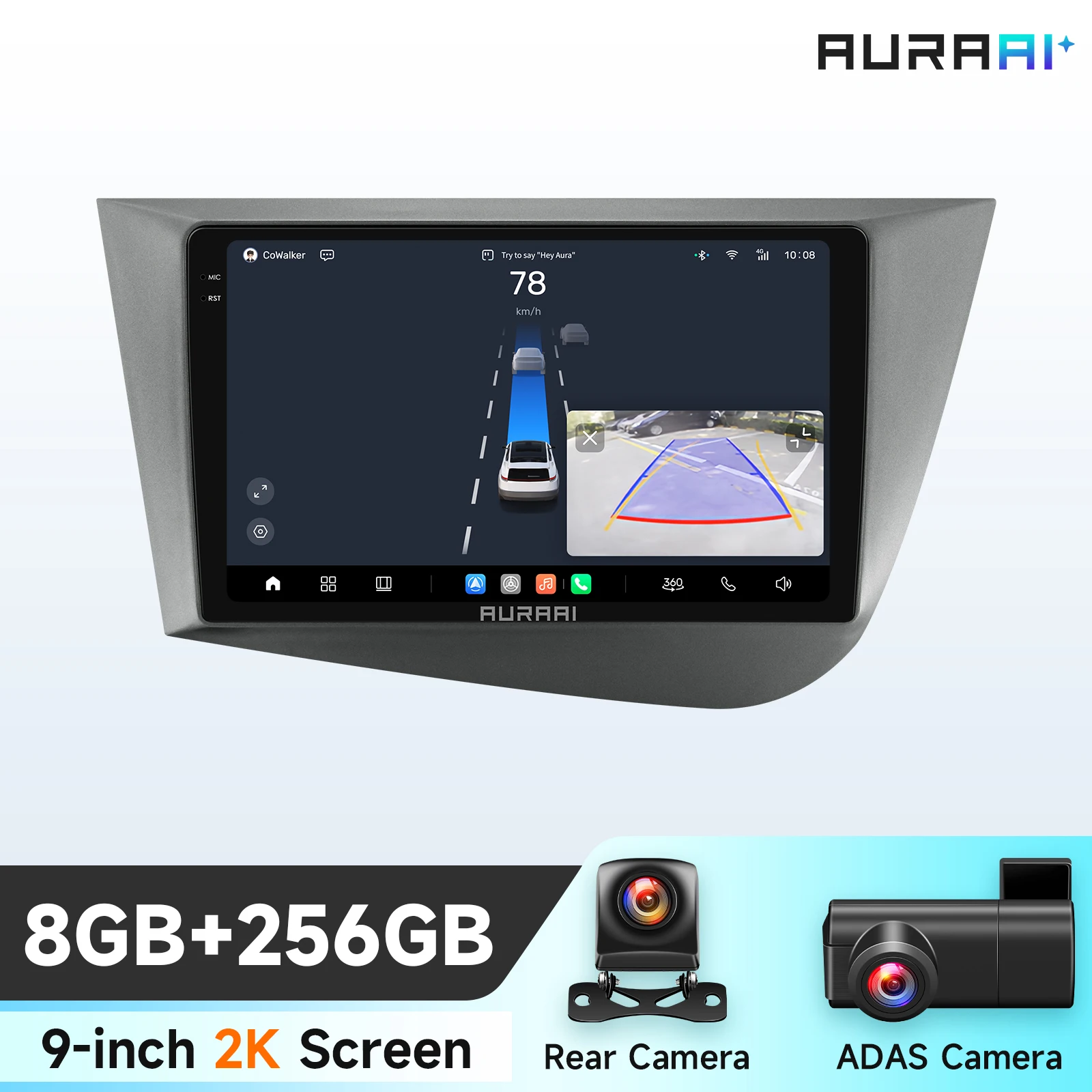 Draadloze Carplay autoradio voor Seat Leon 2 MK2 2005 2006 2007 2008-2012 Android navigatie GPS multimediaspeler 2K scherm