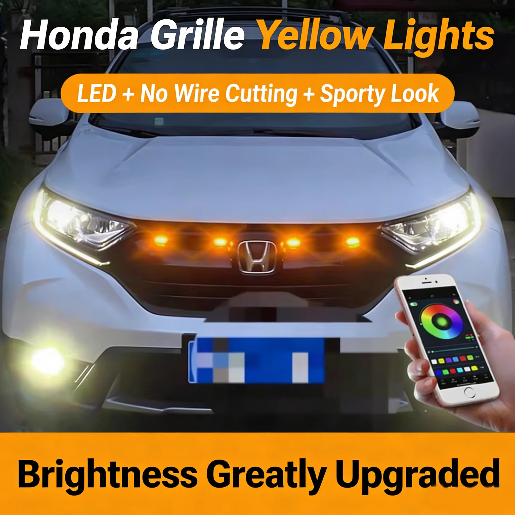 

4Pcs 6Pcs Grill LED Lights For Honda CRV HRV BRV Fit Civic Accord Front Grille Lights Amber DRL Daytime Running Warning Lamps