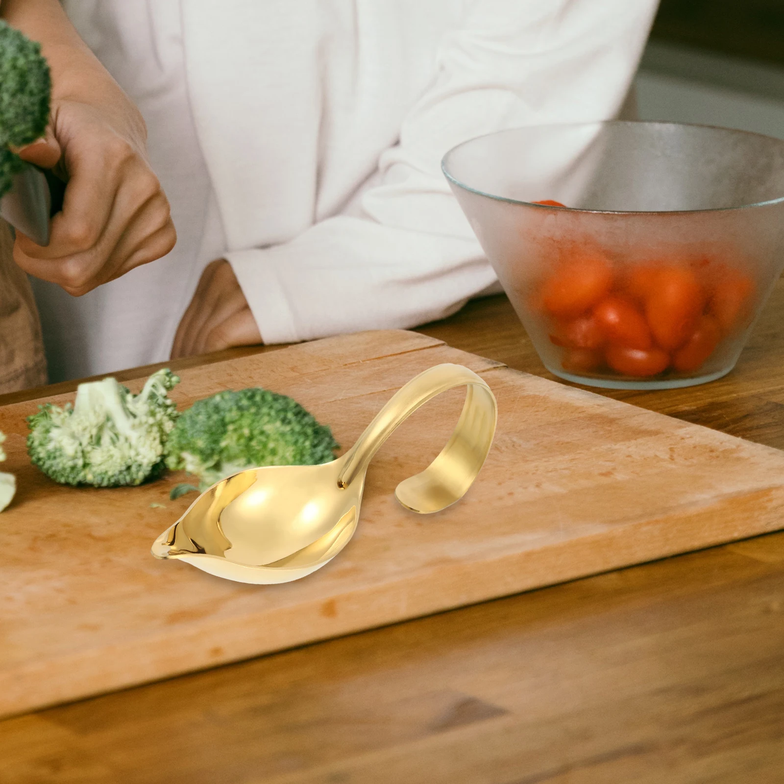 

Stainless Steel Sauce Spoon Saucier Drizzle Precision Kitchen Culinary Tool Unique Design Safe Food Spoons Display