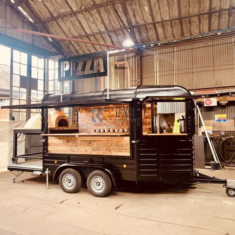 2024 ze stali nierdzewnej do pizzy z wózkiem maszyna do lodów restauracja mobilna Fast Horse Box ciężarówka z przyczepą na sprzedaż