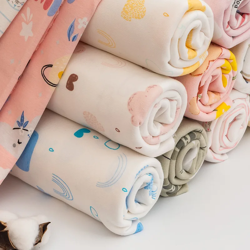 High-quality Cotton Cartoon Knitted Printing Fabric For Soft Bedding，Baby Pajamas DIY Sewing Fabric A-class cotton cartoon print