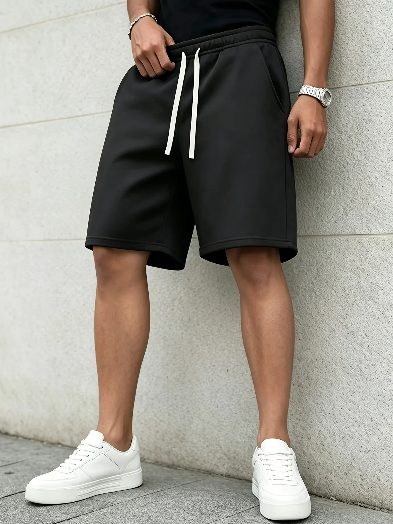 Product 2026 Spring Summer Light Plate Thin Velvet Loose Thin Velvet Men'S Casual Running Athletic Shorts Knit Fabric