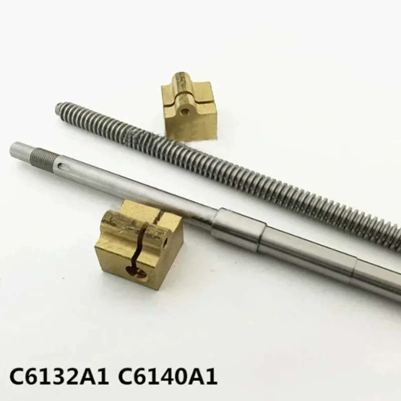 C6132/C6140A1 Lathe Accessories Screw Middle Carriage Screw Nut Group 590/620MM Outer Diameter 16 Tooth Pitch 4 Left Hand