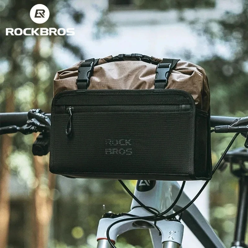 ROCKBROS 5.5L Bicycle Bag Waterproof Front Frame Bike Bags 2 in 1 Portable Cycling Handlebar Bags Road Mtb Bicycle Accessories