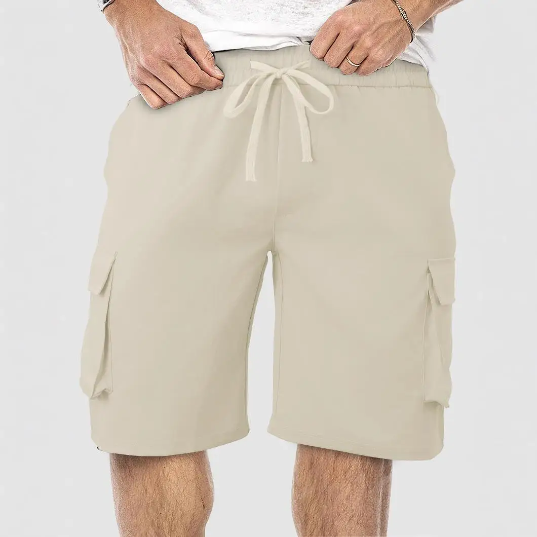 

Men's Summer Short Pants Breathable Casual Beachwear Five-Quarter Length Loose Fit Workwear Multi-Pocket Comfortable Skin-Fri...