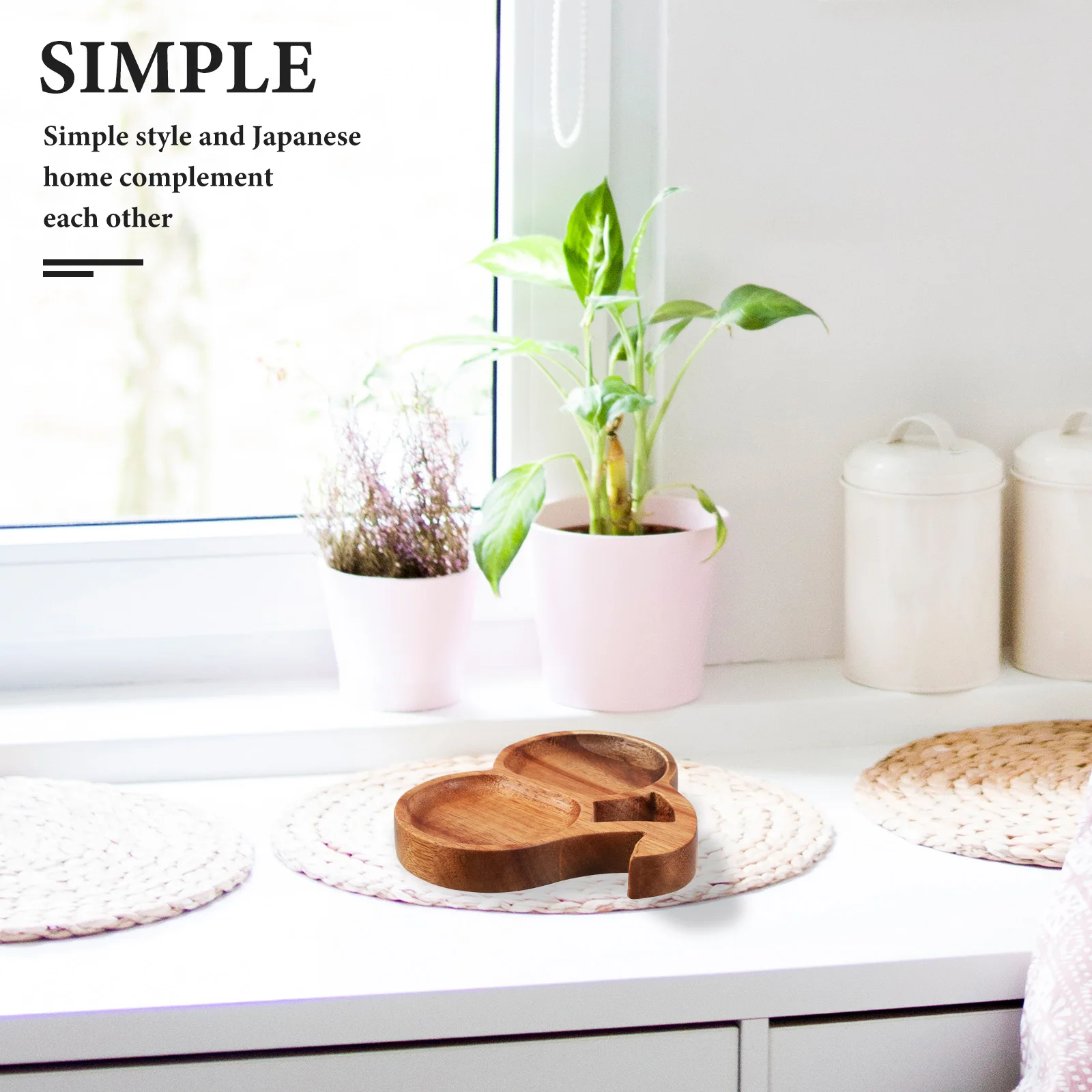 

Cherry Shaped Wood Serving Tray Multifunctional Tea Fruit Japanese Home Decor Coffee Table Snack Board Appetizer