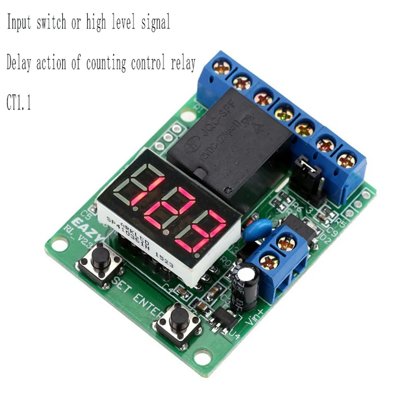 Dc 12V 24V Digitale Voltage Controle Relais Module Relais Control Board Module Led Voltmeter Opladen Ontlading Monitor