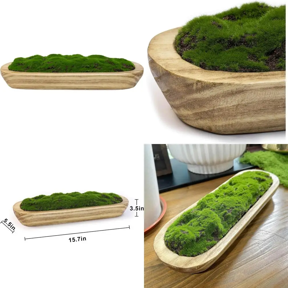 

Длинная декоративная чаша из искусственного мха для центральных элементов свадебного стола и украшений для дома