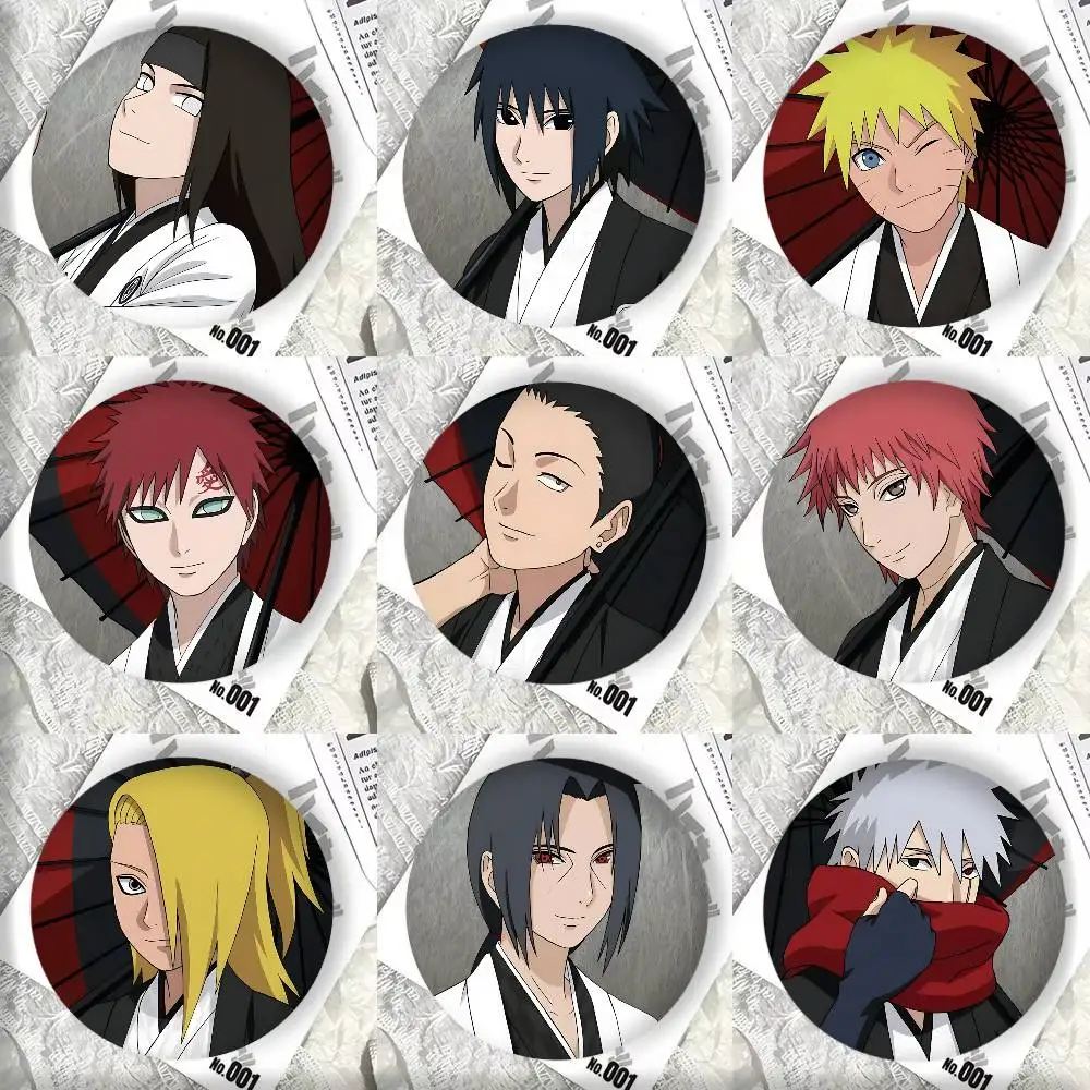 Anime Naruto Core Handsome Characters Badge Tinplate DIY Backpack Clothing Accessories Jewelry Pins