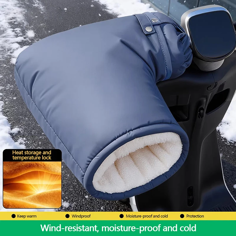New thickened waterproof, windproof, cold-proof and warm handlebar covers for motorcycles and electric bicycles 6