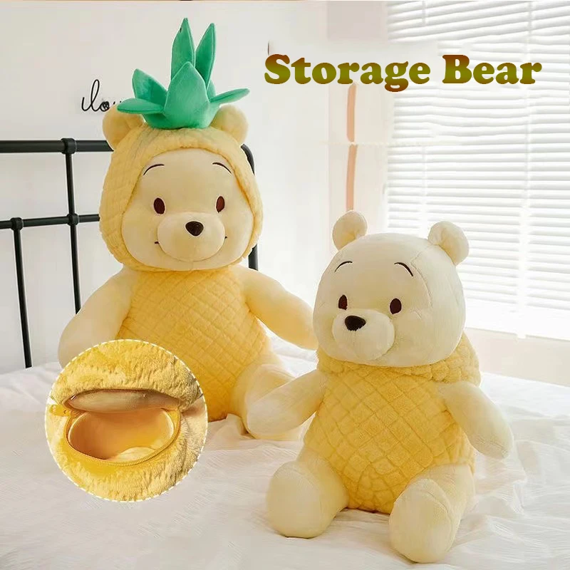 Cartoon Plush Bear Hidden Cofres, Armazenamento compartimento seguro, Sight Secret Presente criativo para dinheiro, Jóias e crianças, Boné removível