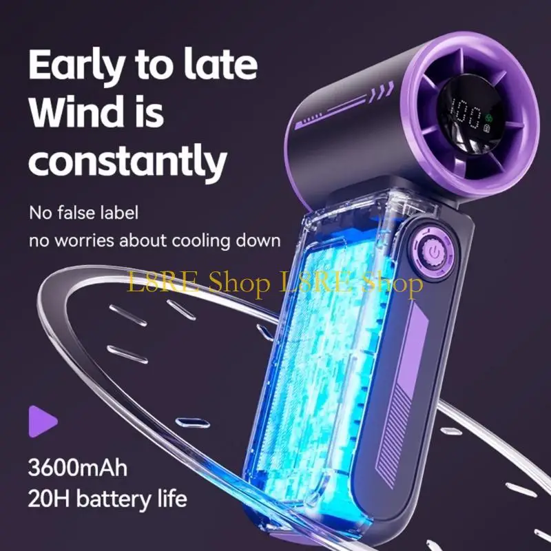 L8RE محمولة محمولة مروحة تبريد مروحة صغيرة 3600MAH