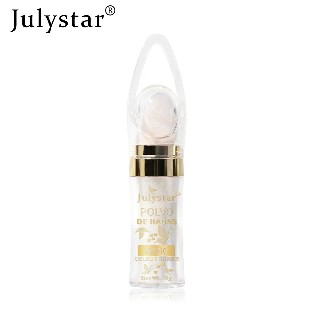 Julystar แป้งสำหรับใบหน้าและร่างกาย6สีประกายแวววาวกันน้ำติดทนนานแป้งไฮไลท์ทาตัวเซ็กซี่คอนทัวร์บลัช10กรัม