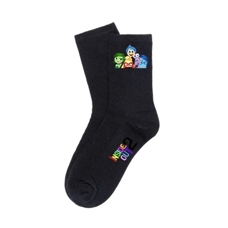 Inside Out 2 Joy Mid-leg Socks Winter Colored Dopamine Socks Absorb Sweat and Prevent Odor Breathable Casual Cotton Blend Socks