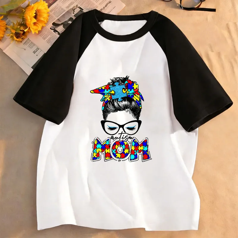 Fashion Autism Mom T-Shirt Printed T Shirt Girls' Summer Clothes Short Sleeve Tops T-Shirts Cute Boys Clothing
