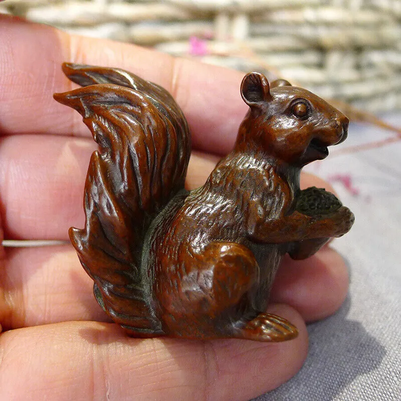 

Mini Copper Insect Statue Collectable Gift Exquisite Copper Squirrel Tea Pet